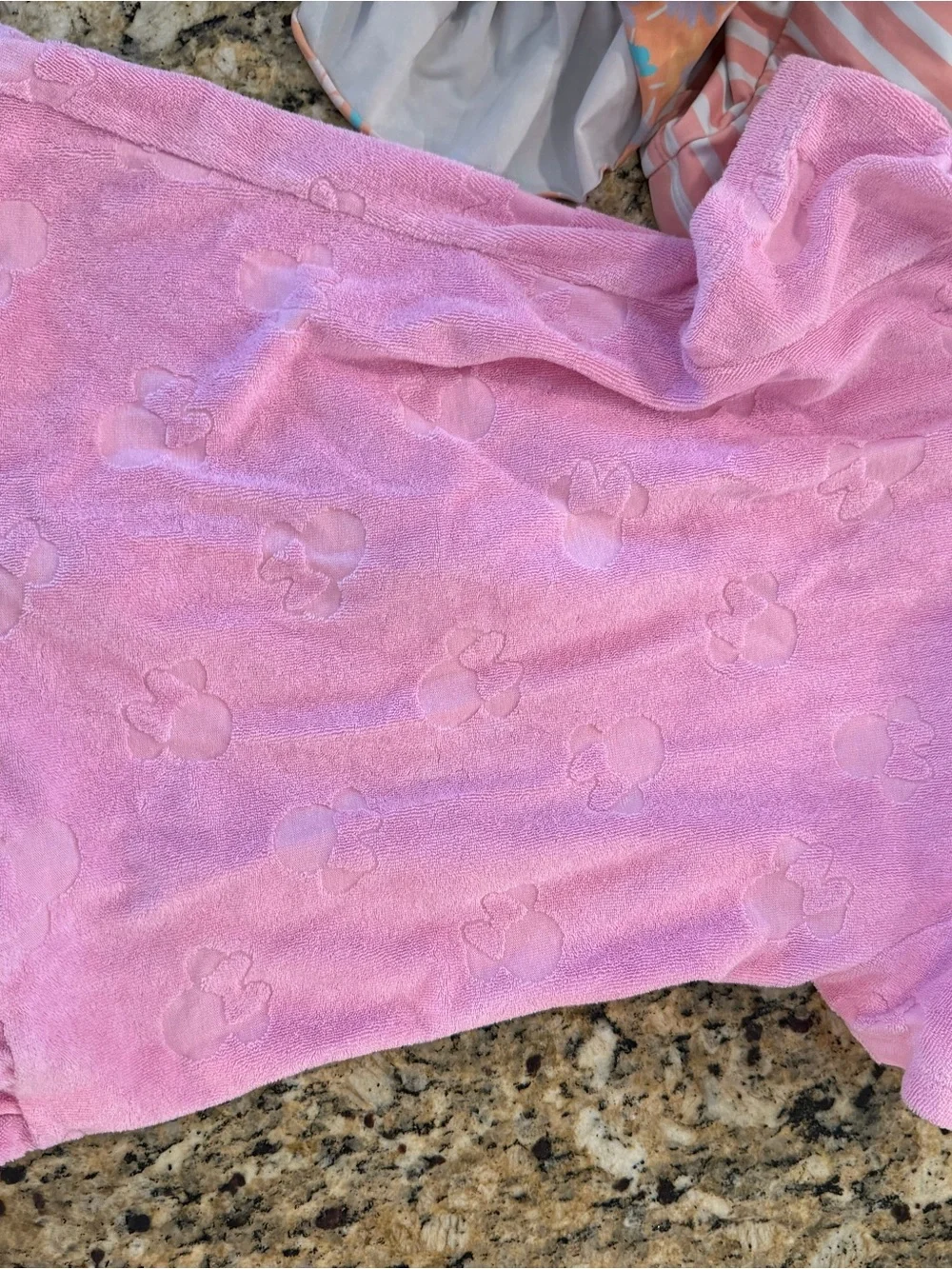 Disney Pink Girls Hooded Swim Coverup with Minnie Mouse Patch